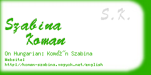 szabina koman business card